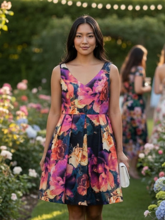 City Chic Dresses & Skirts - City Chic Secret Garden Dress Sz 20 2X Floral Watercolor Fit Flare Petticoat